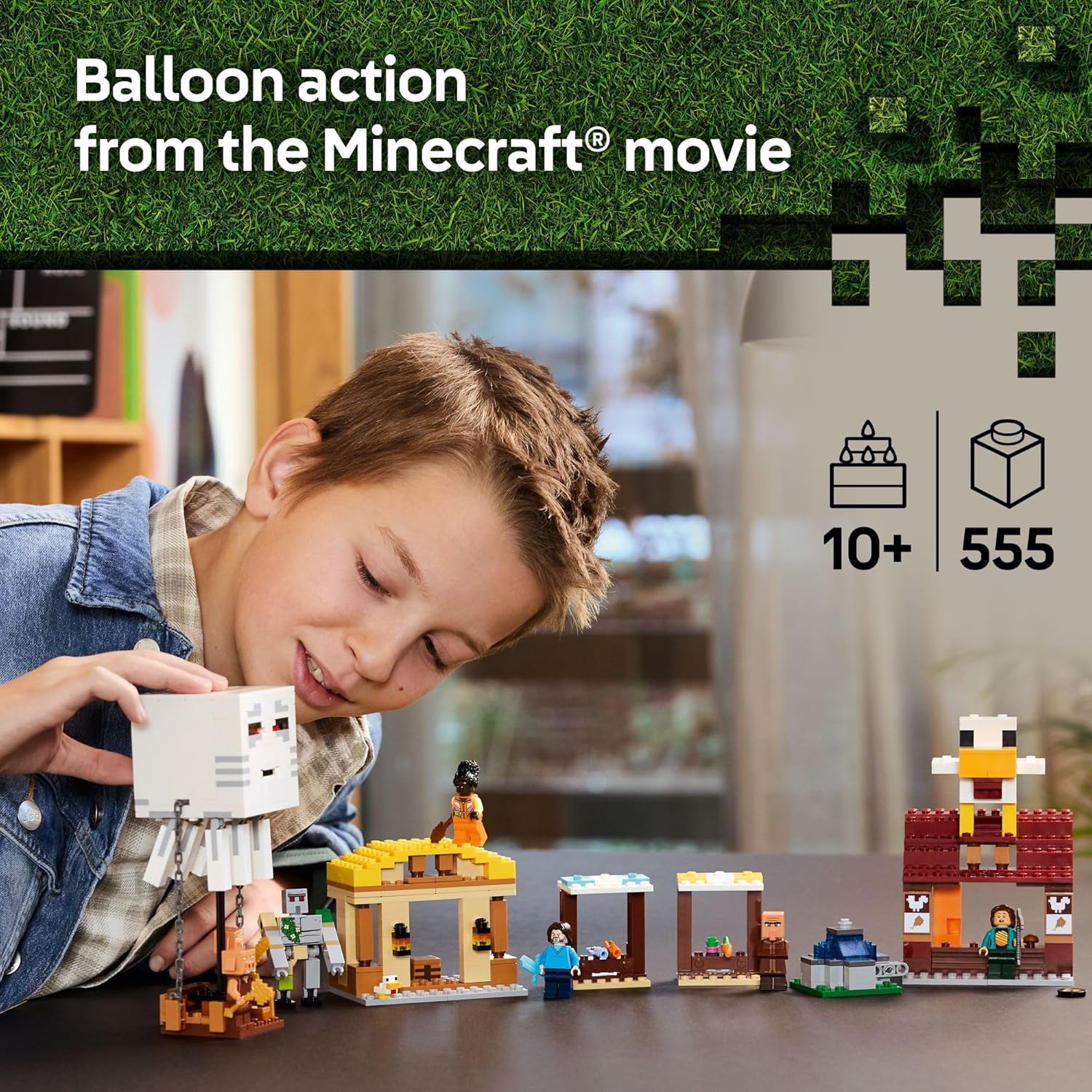 LEGO Minecraft - The Ghast Balloon Village Attack Building Set 21273 |  | Safari Ltd®