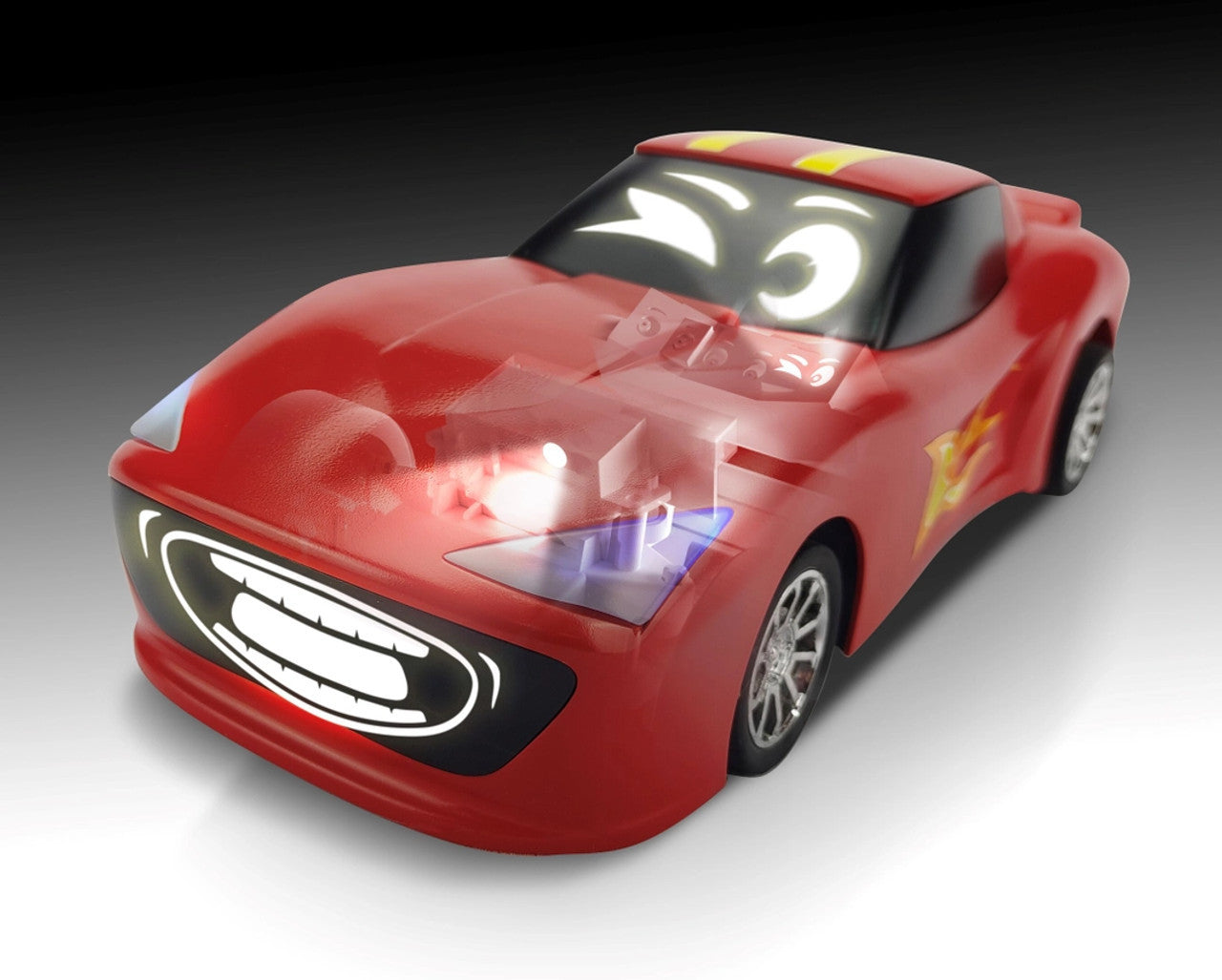 Animat3d Talking Animated RC Race Car with Built-in Projector & Speaker - RED