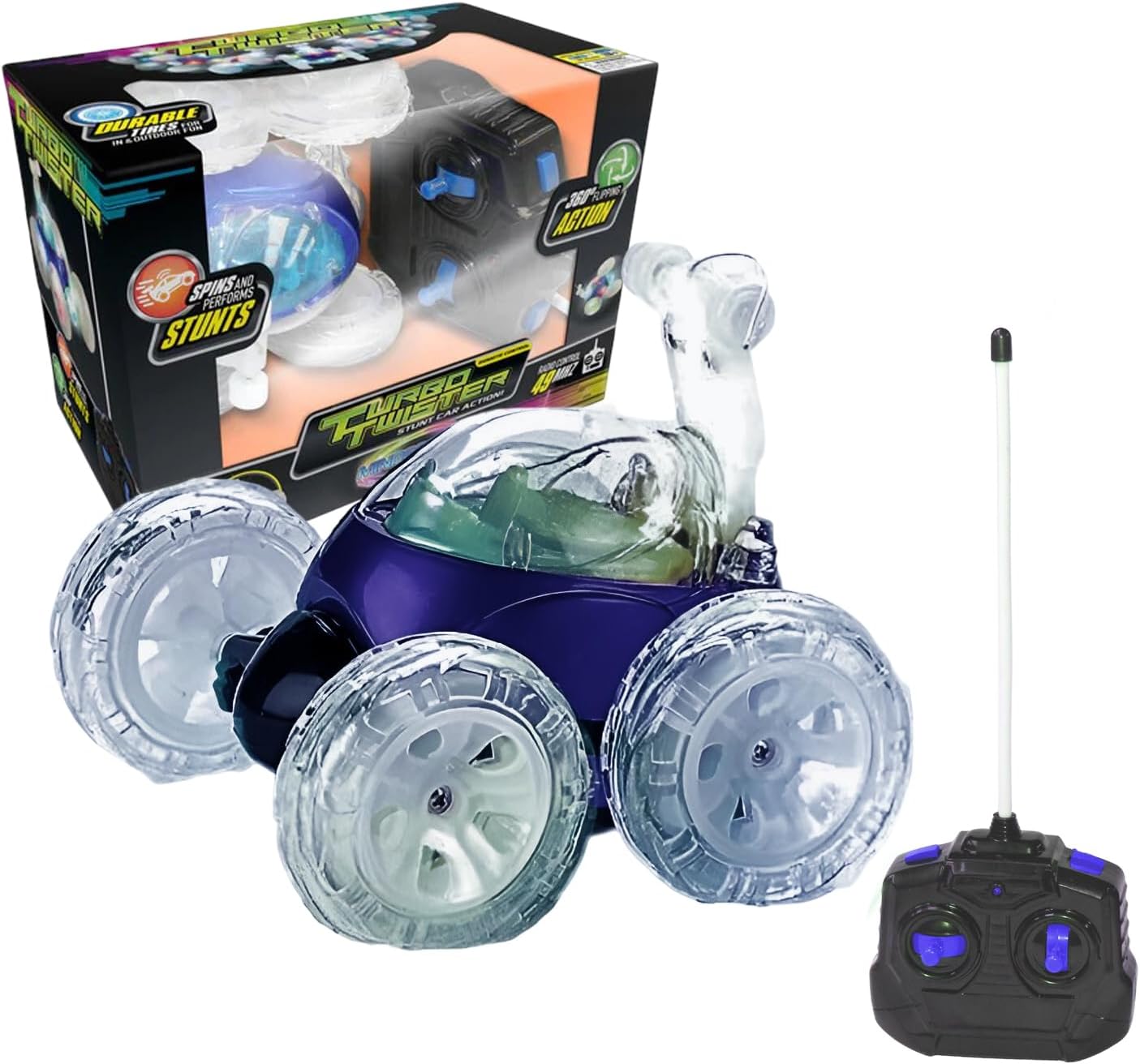 Mindscope Turbo Twisters LED Light-Up RC Stunt Vehicle - BLUE |  | Safari Ltd®