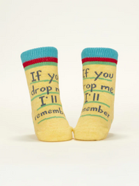 Blue Q Baby Socks - I Love Your Face / If You Drop  Me I'll Remember |  | Safari Ltd®
