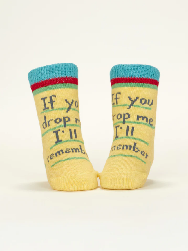 Blue Q Baby Socks - I Love Your Face / If You Drop  Me I'll Remember |  | Safari Ltd®