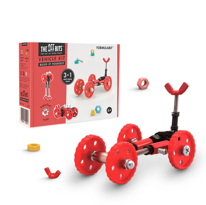 The Off Bits FORMULABIT Build-it-Yourself 3-in-1 Vehicle Kit - Red