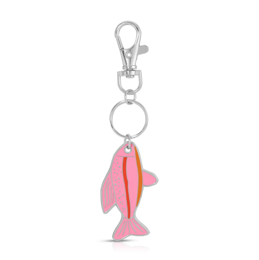Lucky Feather Ocean Life Silver Keychain - Fish