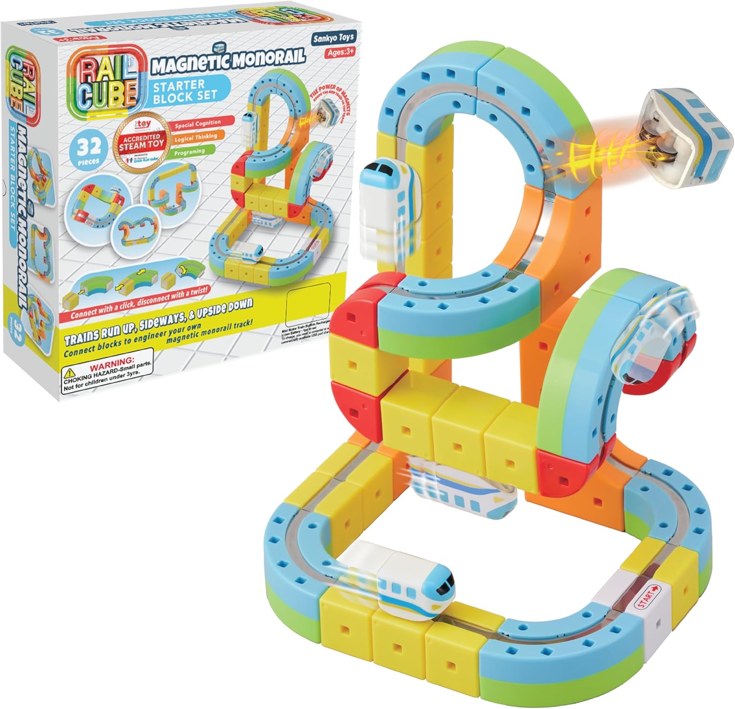 RAIL CUBE Magnetic Monorail 32 Piece Starter Set |  | Safari Ltd®