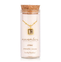 Birthstone Bottle Necklace - Gold - November |  | Safari Ltd®