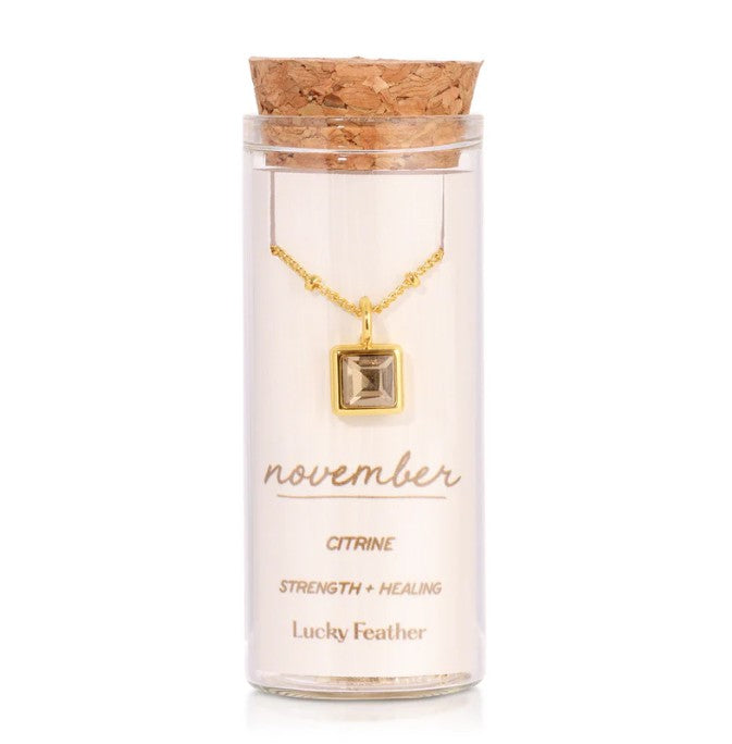 Birthstone Bottle Necklace - Gold - November |  | Safari Ltd®