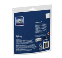 Back of a LEGO 30728 The Razor Crest™ Mini-Build polybag featuring warnings, Disney and LEGO logos, barcode, QR code, and product information in multiple languages. A small image of a LEGO part appears in the top left corner.