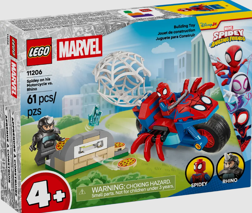 Lego Spidey on his Motorcycle vs. Rhino |  | Safari Ltd®