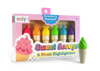 OOLY Sweet Scoops: Neon Highlighters - Strawberry Scent |  | Safari Ltd®