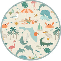 Explore Florida Souvenir Bamboo Kids Pajamas Toddler Set | Beige/Multi / 10/12K |  | Safari Ltd®