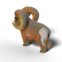 The EUGY Bighorn 3D Puzzle by Eugy is an eco-friendly toy crafted from layered, colored pieces with a “EUGY Bighorn” label on its side. This fun STEM craft is perfect for curious minds and looks striking standing on a white surface.