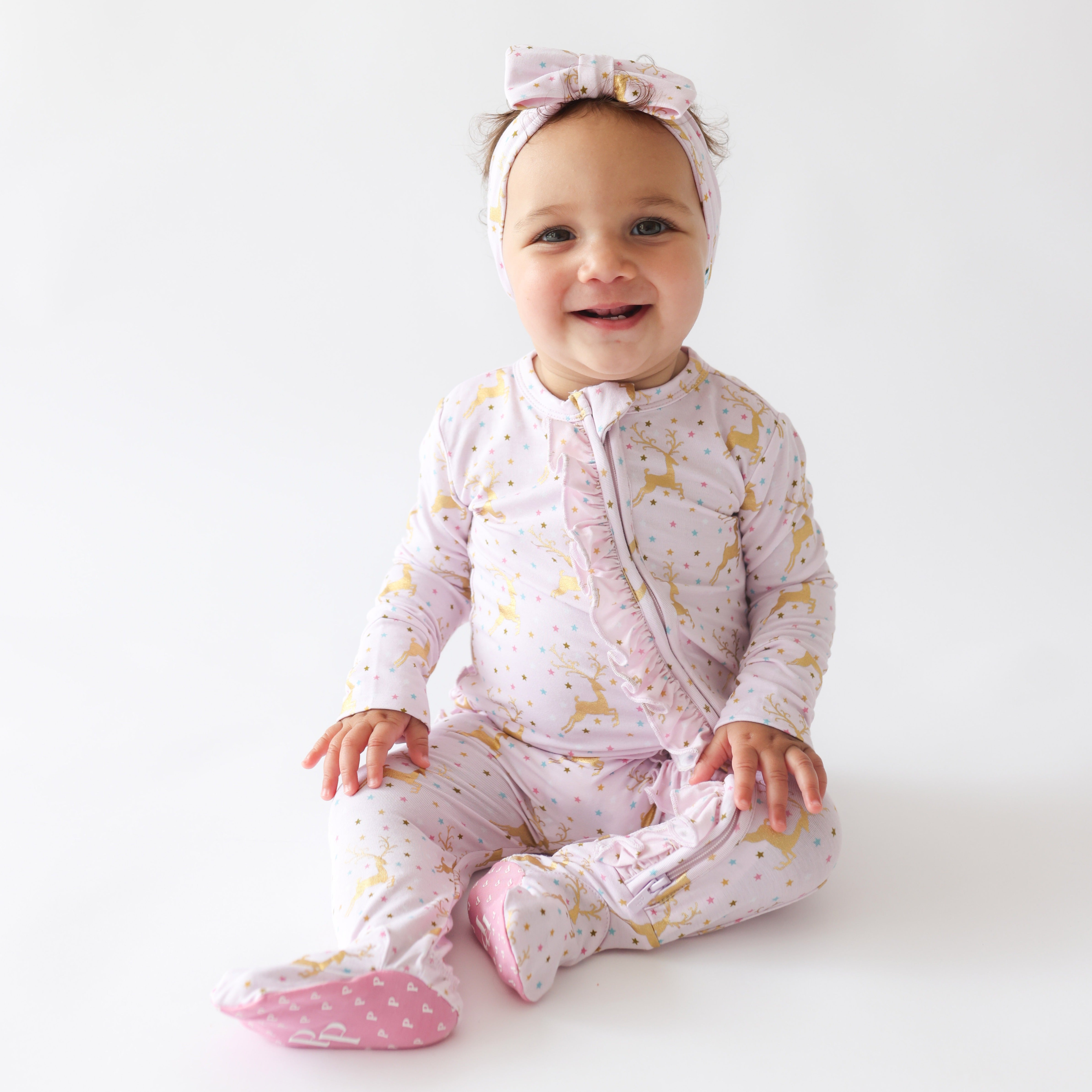 Ryleigh - Footie Ruffled Zippered One Piece |  | Safari Ltd®