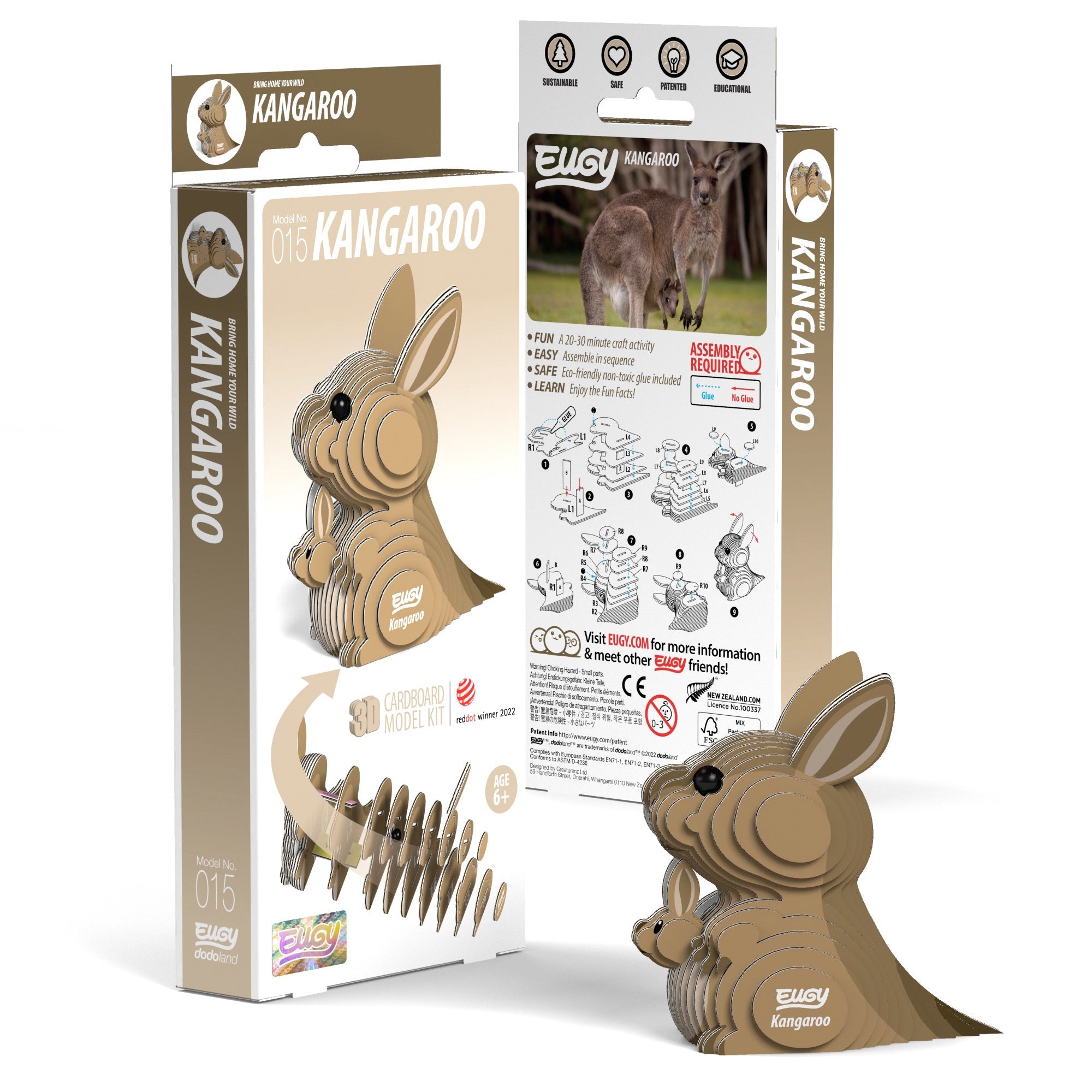 EUGY Kangaroo 3D Puzzle | Safari Ltd®