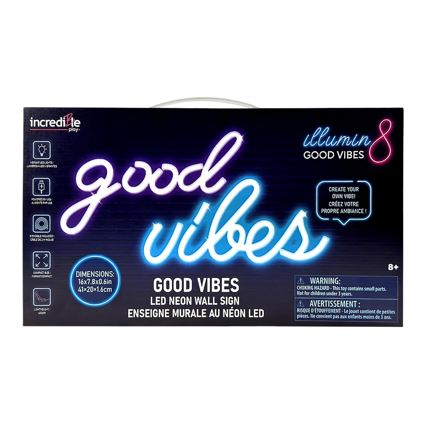 Illumin8 Good Vibes Neon LED Sign |  | Safari Ltd®