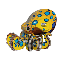 A colorful, cartoon-style model of a crab made from layered cardboard pieces with the label Eugy Crab on its head, this eco-friendly puzzle is a fun 3D crab puzzle perfect for creative play and learning.