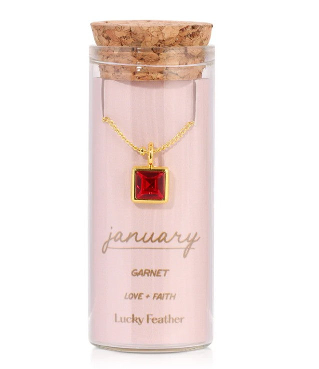 Birthstone Bottle Necklace - Gold - January |  | Safari Ltd®