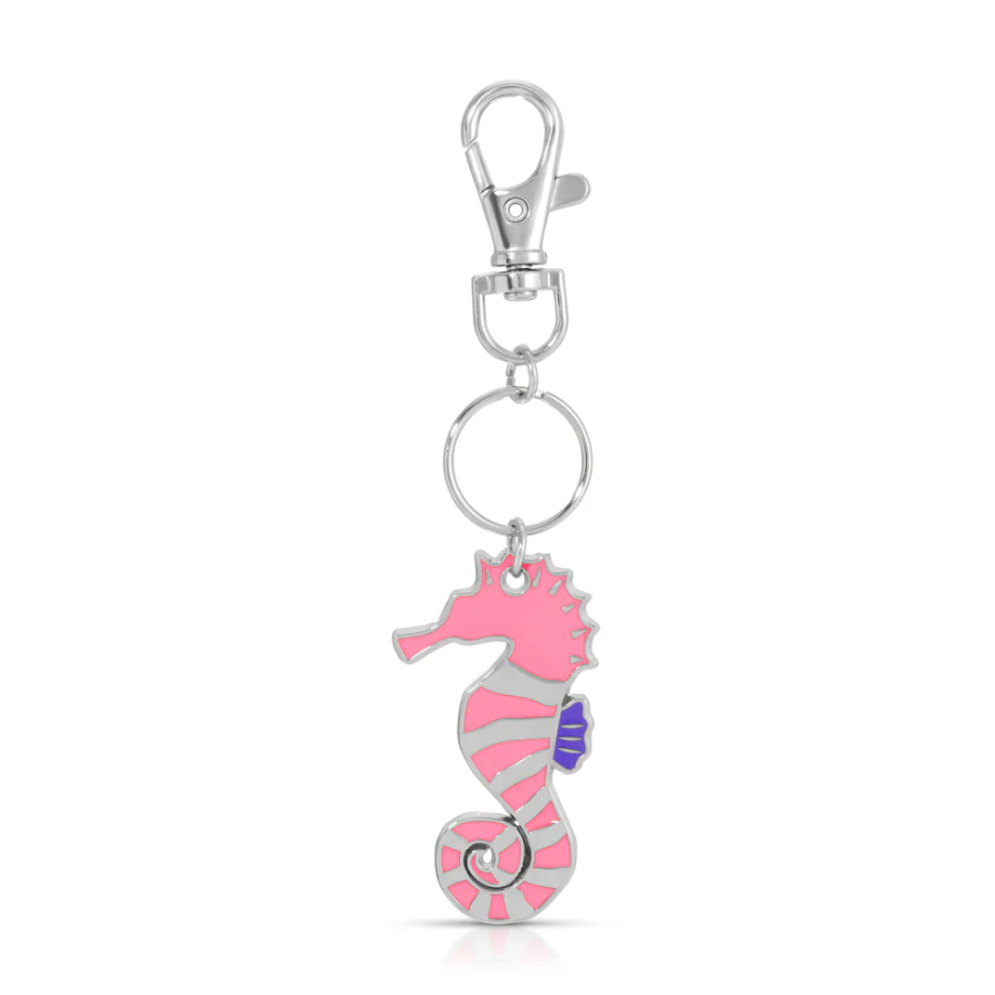 Lucky Feather Ocean Life Silver Keychain - Seahorse