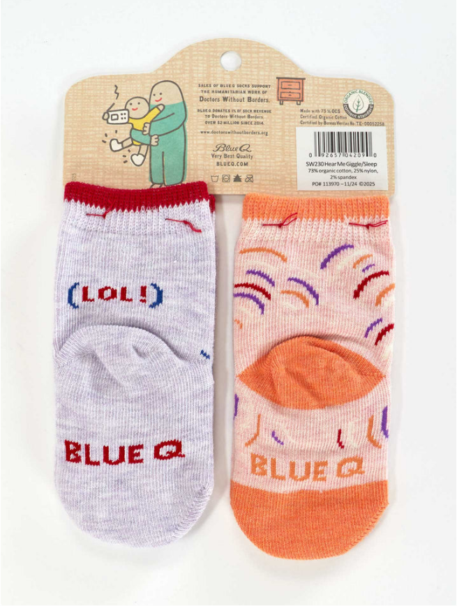 Blue Q Baby Socks - Wait Til You Hear Me Giggle / Just Sleep When I Sleep