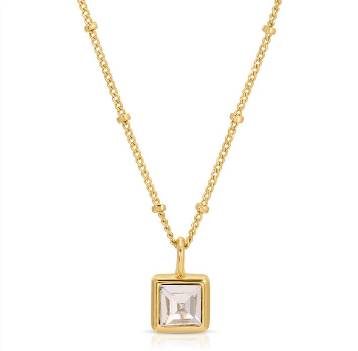 Birthstone Bottle Necklace - Gold - April |  | Safari Ltd®