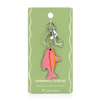 Lucky Feather Ocean Life Silver Keychain - Fish