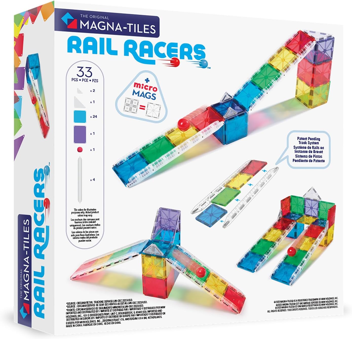Magnatiles Rail Racers 33 Piece Set |  | Safari Ltd®