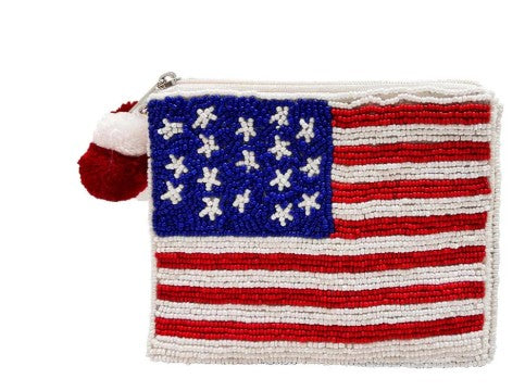 American Flag Beaded Coin Pouch |  | Safari Ltd®
