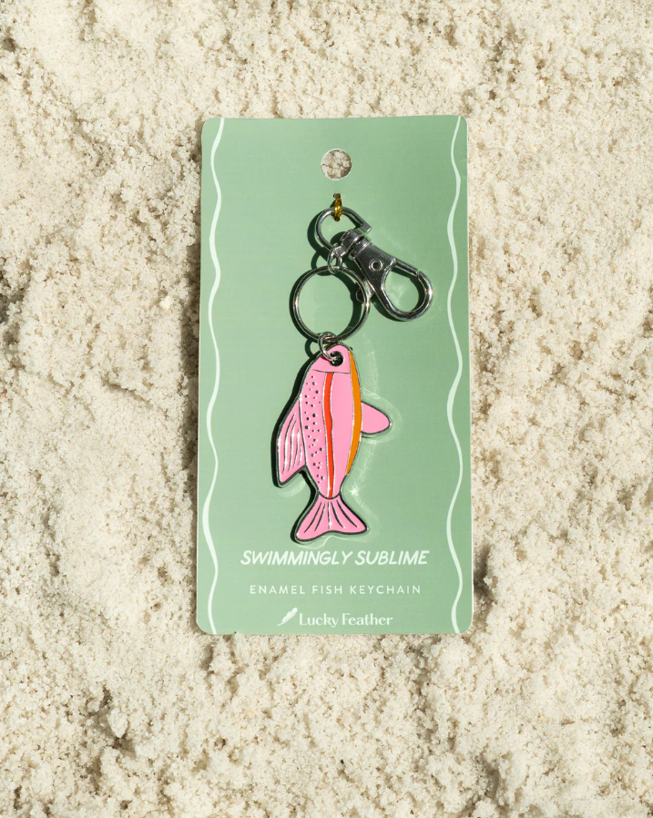 Lucky Feather Ocean Life Silver Keychain - Fish