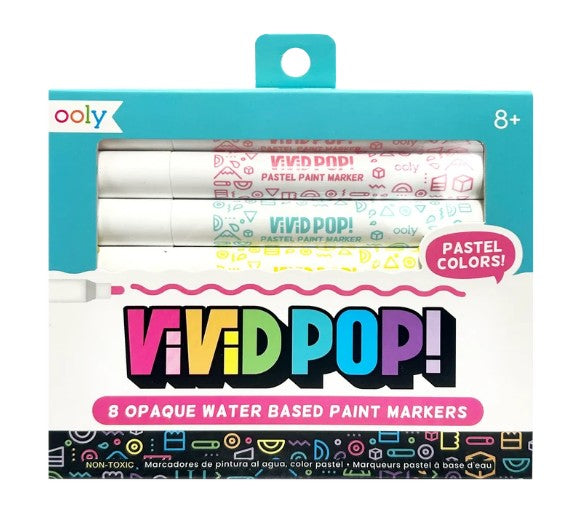 Ooly Vivid Pop!: Opaque Water-Based Paint Markers - Pastel