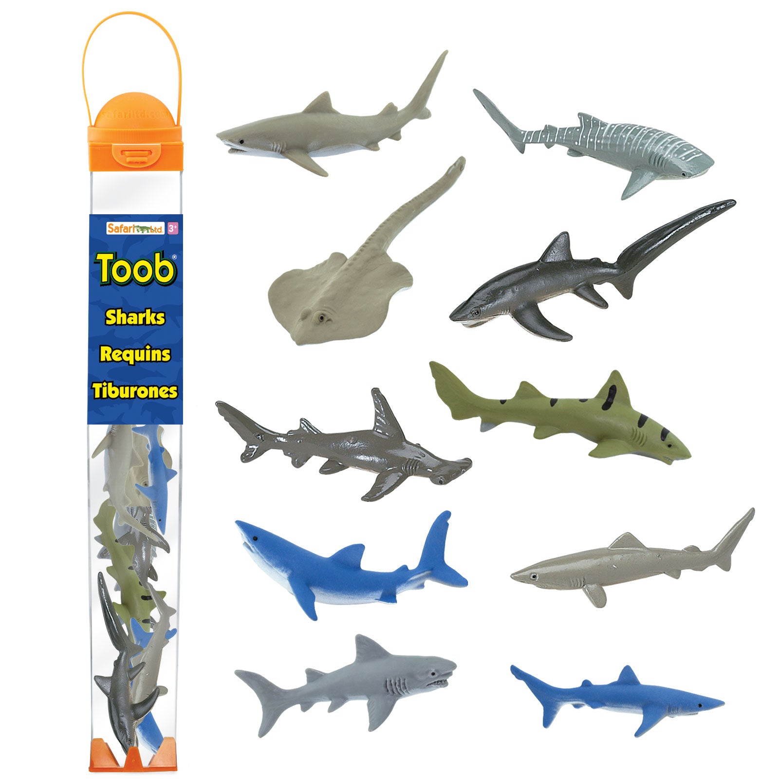 Sharks TOOB – Mini Ocean Animal Figurines for Kids, Boys and Girls