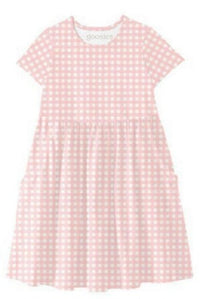 SS Pocket Dress - Gingham in Cottage Pink 2T |  | Safari Ltd®
