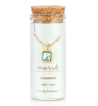 Birthstone Bottle Necklace - Gold - March |  | Safari Ltd®