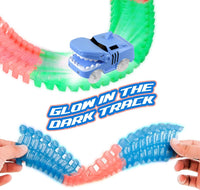 Mindscope Twister Tracks - Shark Series Neon Glow-in-the-Dark Race Track