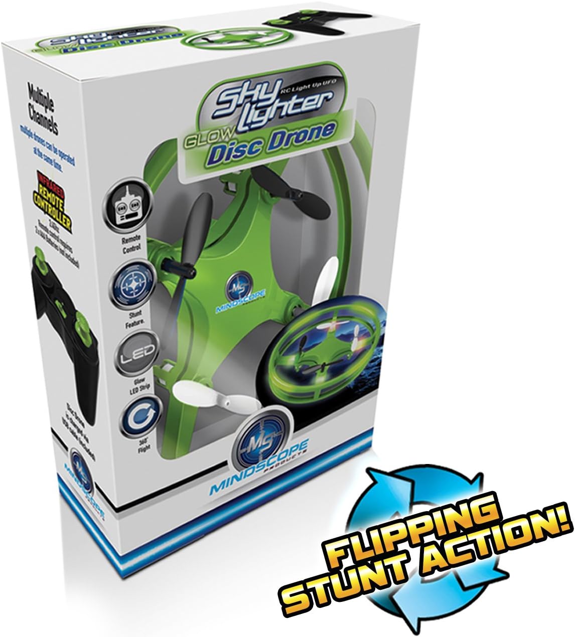 Mindscope Sky Lighter Light-Up LED RC Disc Drone - Green |  | Safari Ltd®
