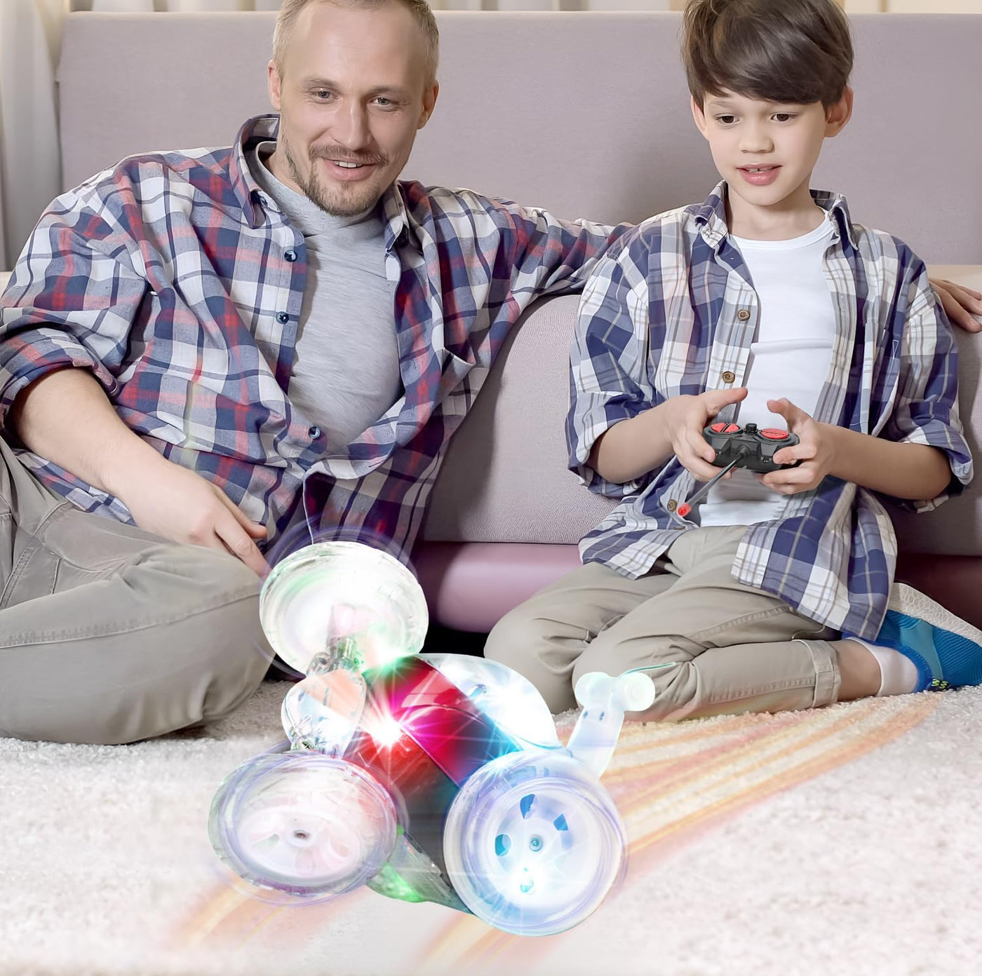 Mindscope Turbo Twisters LED Light-Up RC Stunt Vehicle - RED |  | Safari Ltd®