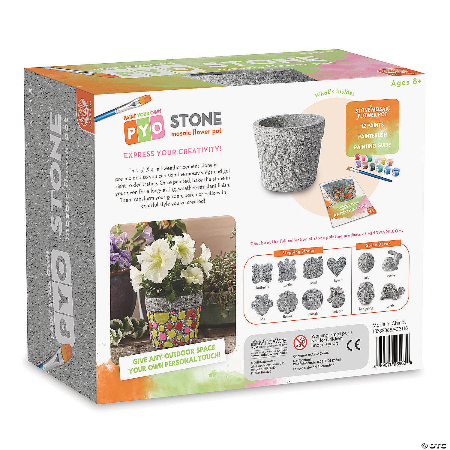 Paint your Own Stone: Mosaic Flower Pot | Mindware | Safari Ltd®