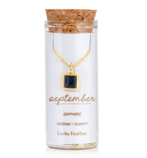 Birthstone Bottle Necklace - Gold - September |  | Safari Ltd®