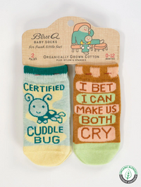 Blue Q Baby Socks - Certified Cuddle Bug / I Bet I Can Make Us Both Cry