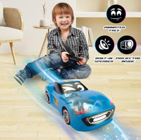 Animat3d Talking Animated RC Race Car with Built-in Projector & Speaker - BLUE