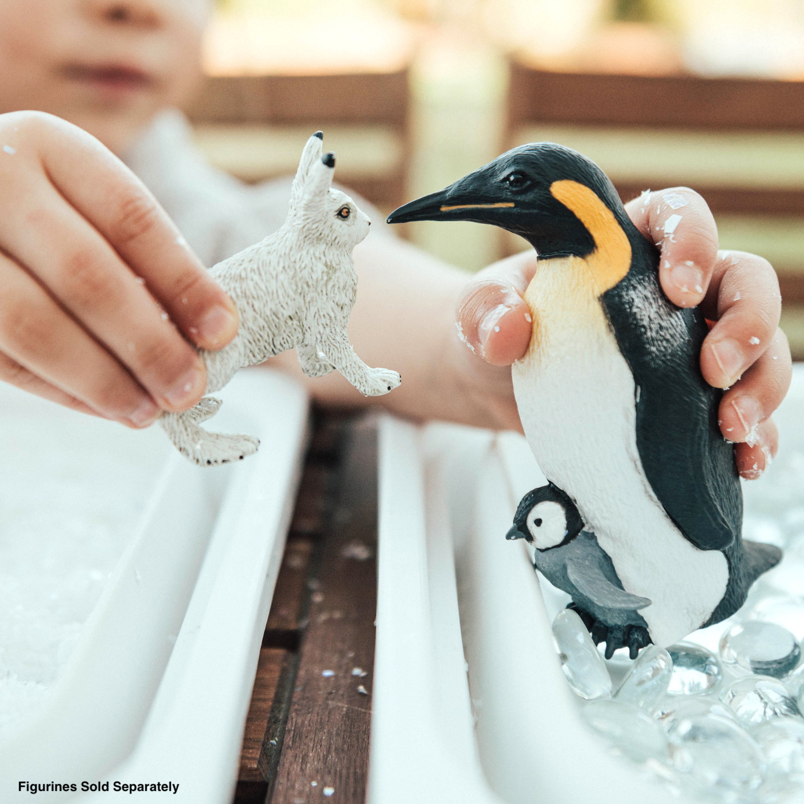 Emperor Penguin with Baby Figure Realistic Wildlife Toy Model