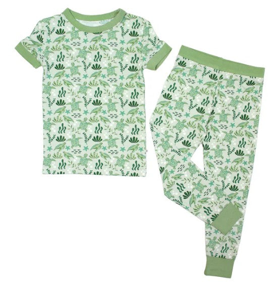 Save the Sea Turtles Bamboo Kids Pajamas | 6/7T |  | Safari Ltd®