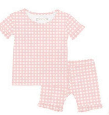 SS & Shorts Ruffle PJ - Gingham in Cottage Pink 4T |  | Safari Ltd®