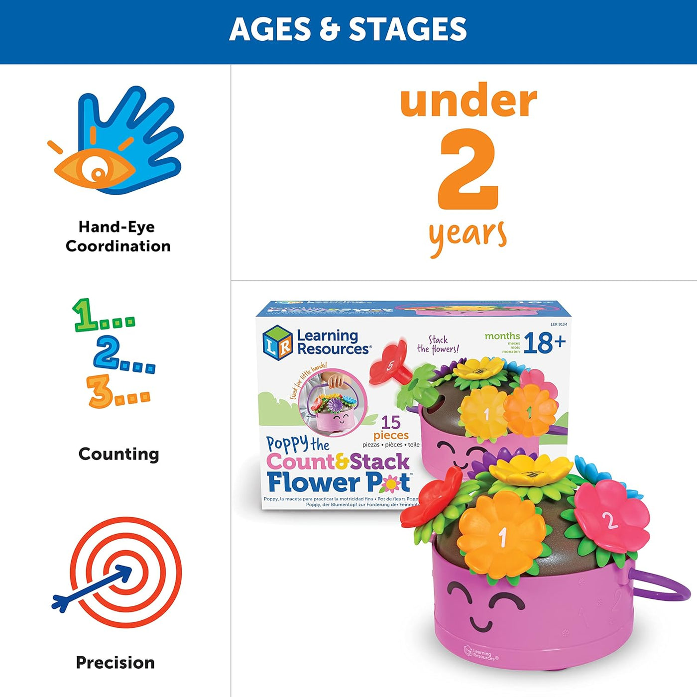 Learning Resources Poppy the Count & Stack Flower Pot