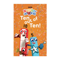 The Yoto Sing with Numberblocks cover by Yoto features Numberblocks 10 and 5 on an orange background. Numberblock 10 holds a saxophone and 5 a guitar, celebrating with “Ten out of Ten!”—ideal for fans of educational songs.