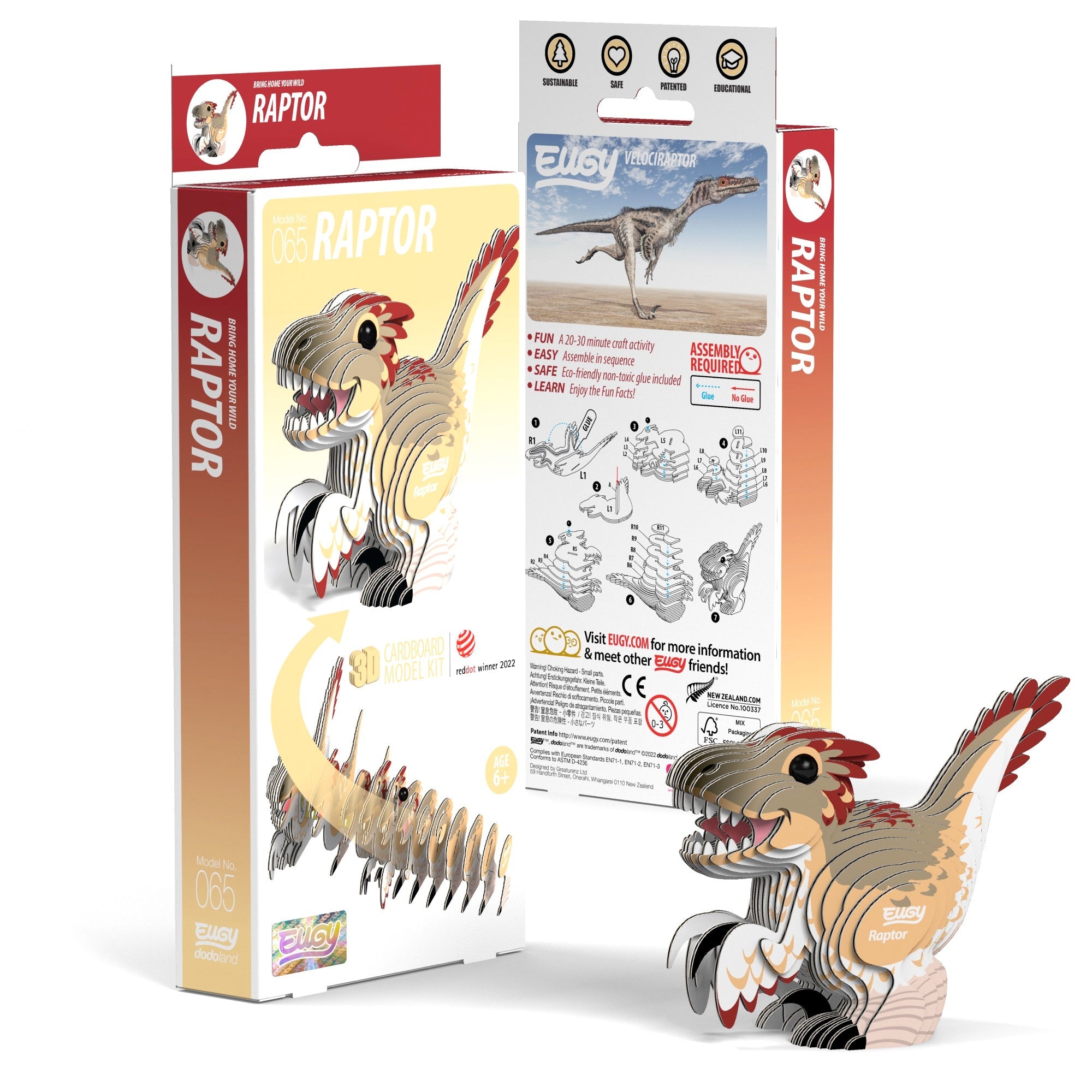 EUGY Raptor 3D Puzzle | Eugy | Safari Ltd®