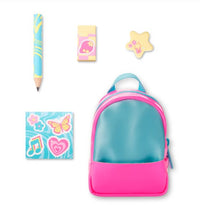 Discover the Toysmith Moose Toys - Real Littles Charms Backpacks, a petite blue and pink backpack ideal for collectors. This charming set includes a pencil, two erasers (one star-shaped and one rectangular), and a notepad decorated with music notes, butterflies, and hearts in vibrant pastel patterns. Packed with delightful mini surprises, it’s perfect for fans of collectible charms backpacks!.