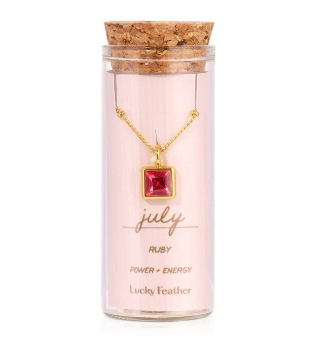 Birthstone Bottle Necklace - Gold - July |  | Safari Ltd®