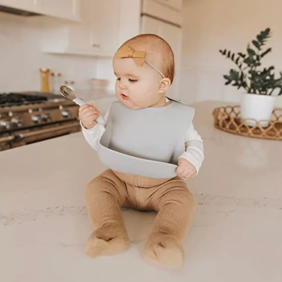 Buff + Mushroom Bib Set