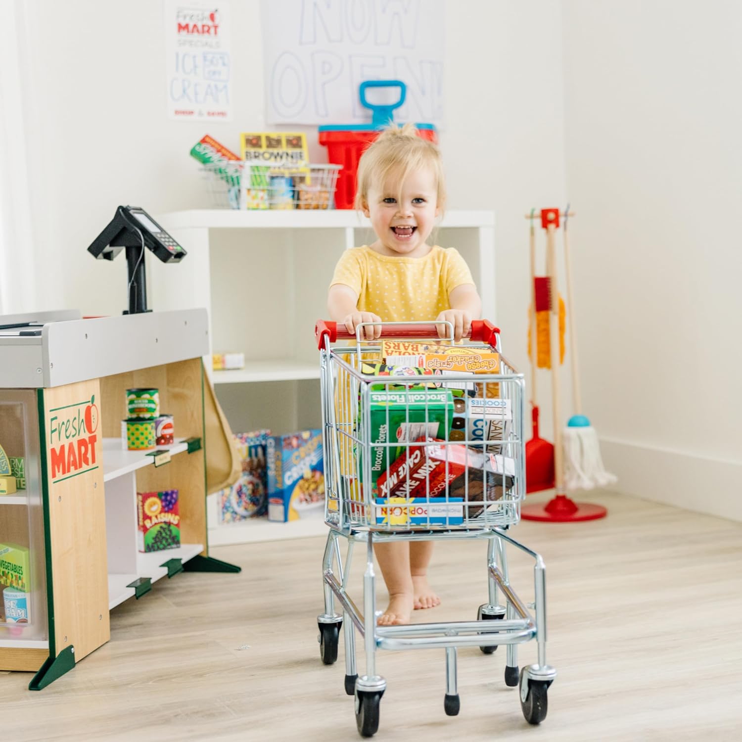 Metal shopping cart toy on sale