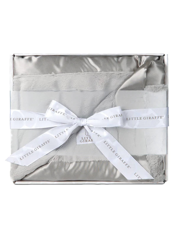 Little Giraffe - Luxe - Baby Blanket - Silver |  | Safari Ltd®