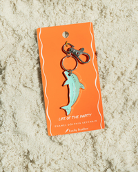 Lucky Feather Ocean Life Silver Keychain - Dolphin